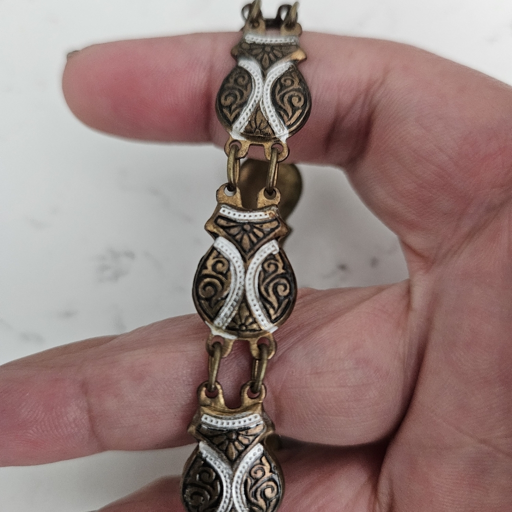 Vintage  Art Deco Gold and Black Women's Bracelet